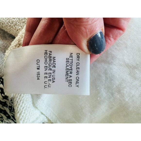 Dolan Sonia Left Coast Collection Fringe Open Cardigan Sweater M Cream Grey - Picture 11 of 12